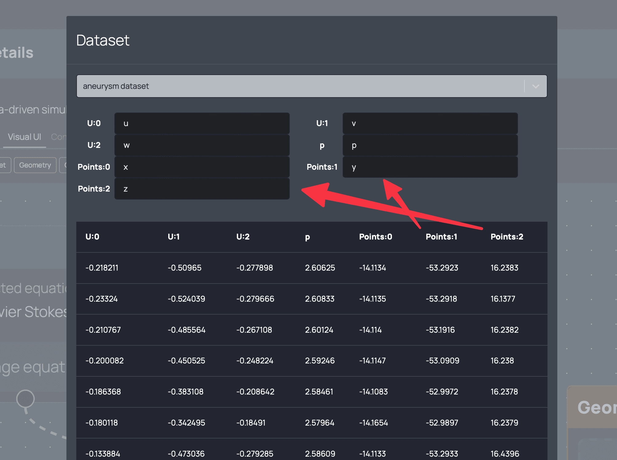 Dataset node settings