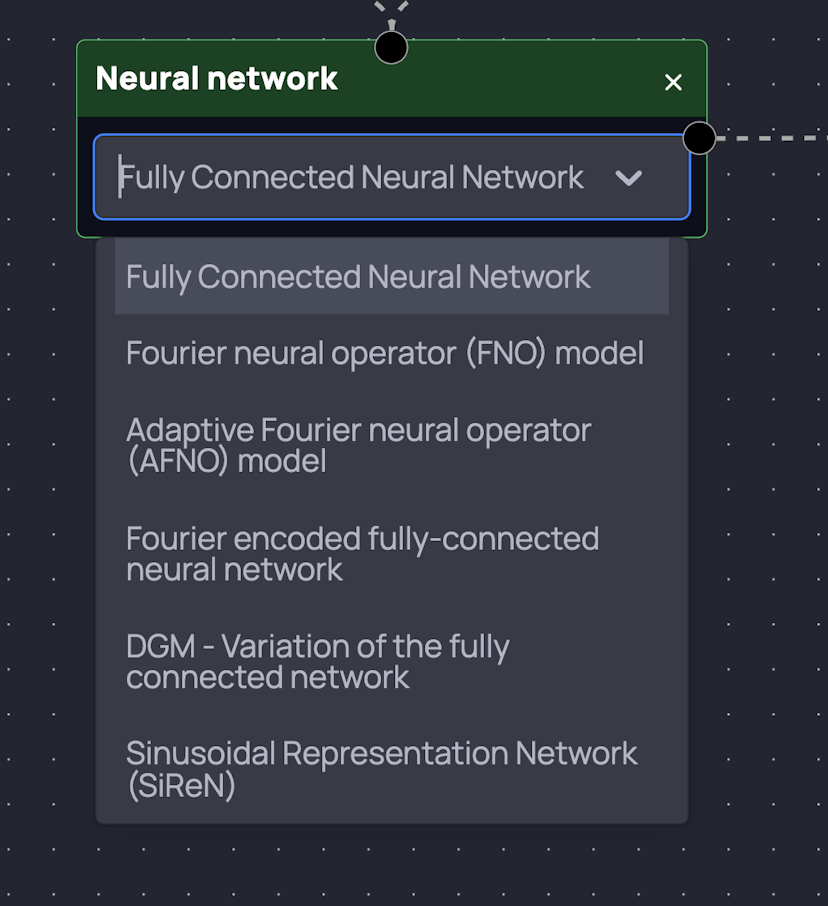 Neural network node in Model Engineer node-based editor