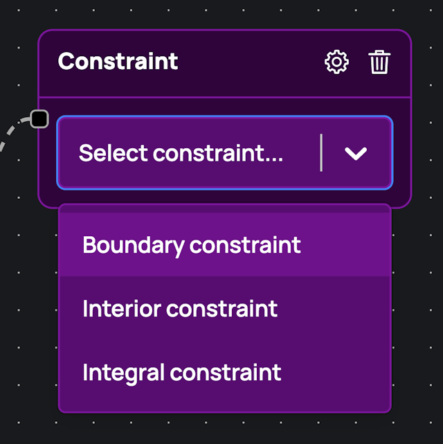Constraint node in Model Engineer visual editor